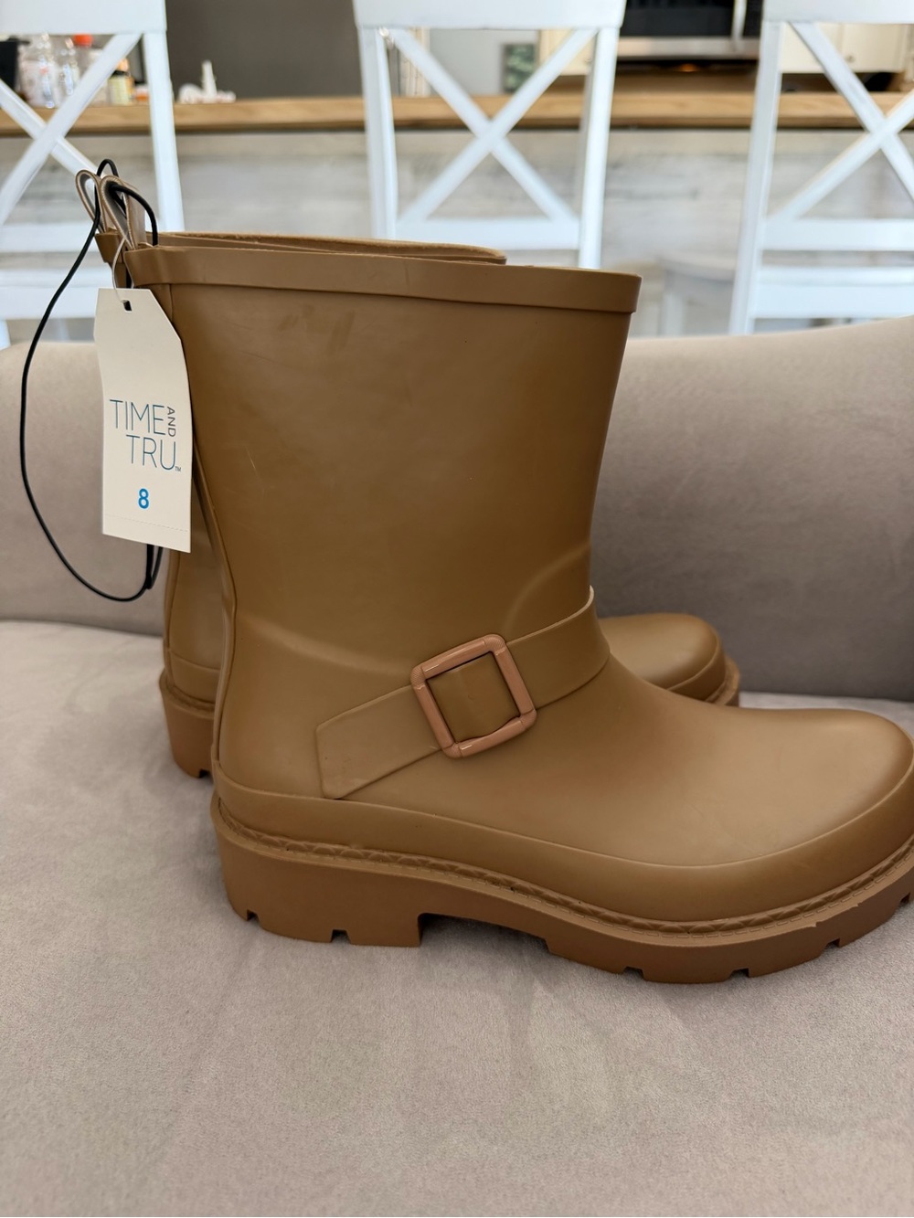 Rain boots Time and Tru Women’s Brown Tan Waterproof Mid-Calf